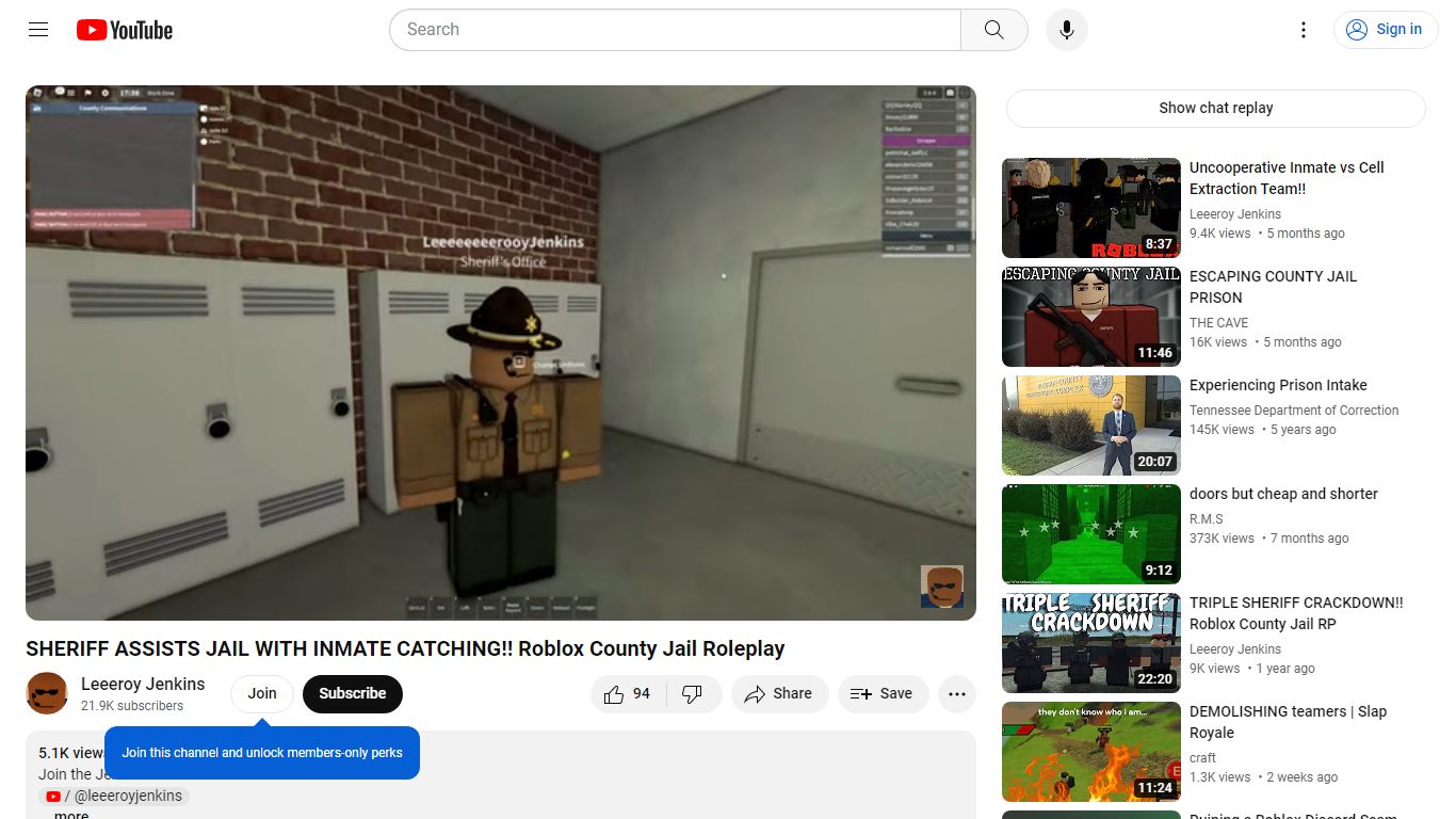 SHERIFF ASSISTS JAIL WITH INMATE CATCHING!! Roblox County Jail Roleplay ...