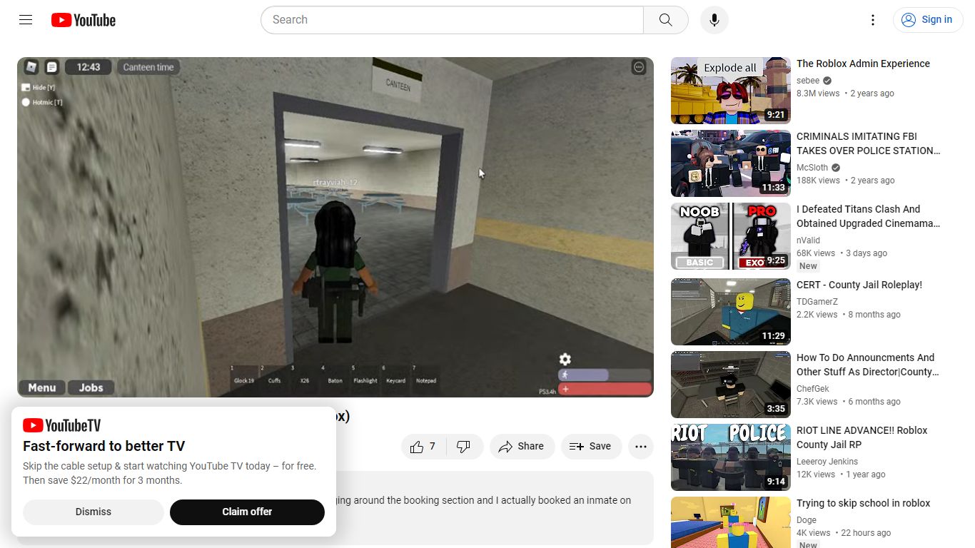 Booking Inmates Into County Jail Roleplay! (Roblox) - YouTube